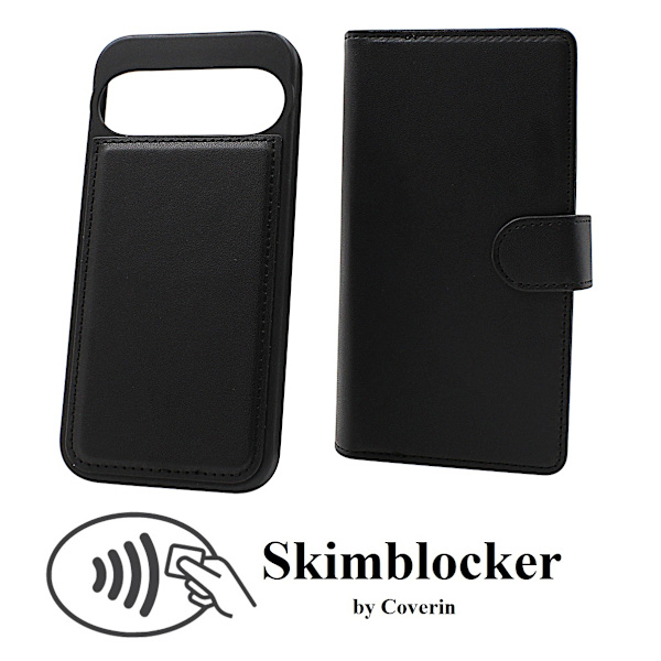 Skimblocker Google Pixel 9 Pro 5G XL Magnet Plånboksfodral Svart