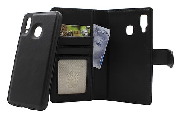 Skimblocker Samsung Galaxy A40 Magnet Plånboksfodral Mörkröd