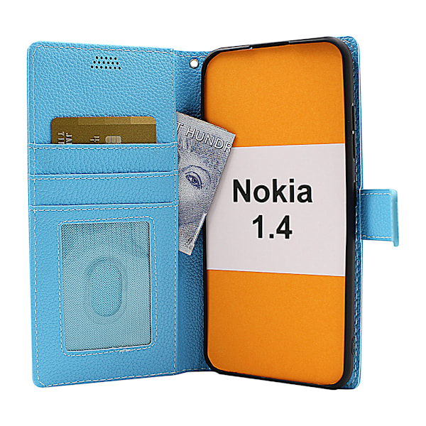 New Standcase Wallet Nokia 1.4 Ljusblå