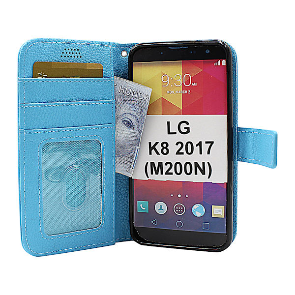 New Standcase Wallet LG K8 2017 (M200N) Ljusblå