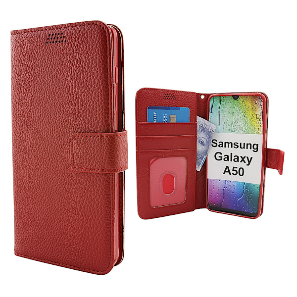 New Standcase Wallet Samsung Galaxy A50 (A505FN/DS) Röd