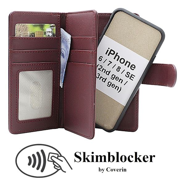 Skimblocker XL Magnet Fodral iPhone 6/7/8/SE 2nd/3rd Gen. Röd