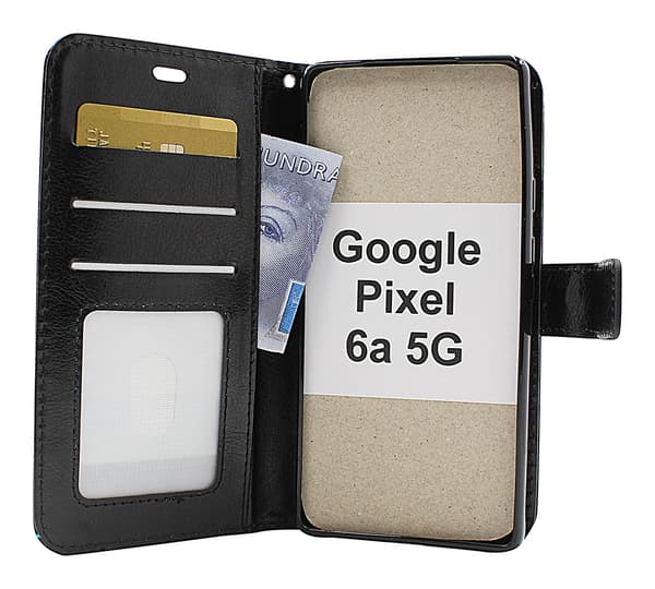Crazy Horse Wallet Google Pixel 6a 5G Hotpink