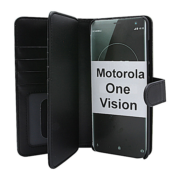 Skimblocker XL Magnet Wallet Motorola One Vision Svart