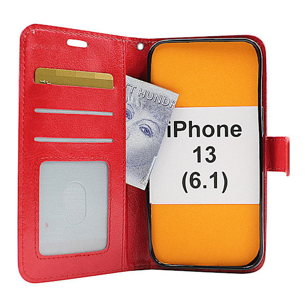 Crazy Horse Wallet iPhone 13 (6.1) Grön