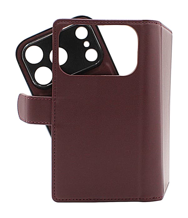 Skimblocker iPhone 17 Pro Magnet Plånboksfodral Mörkröd