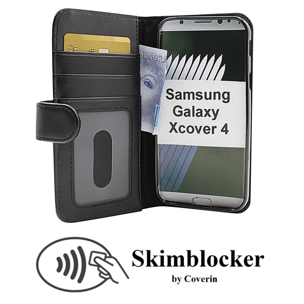 Skimblocker Plånboksfodral Samsung Galaxy Xcover 4 Svart