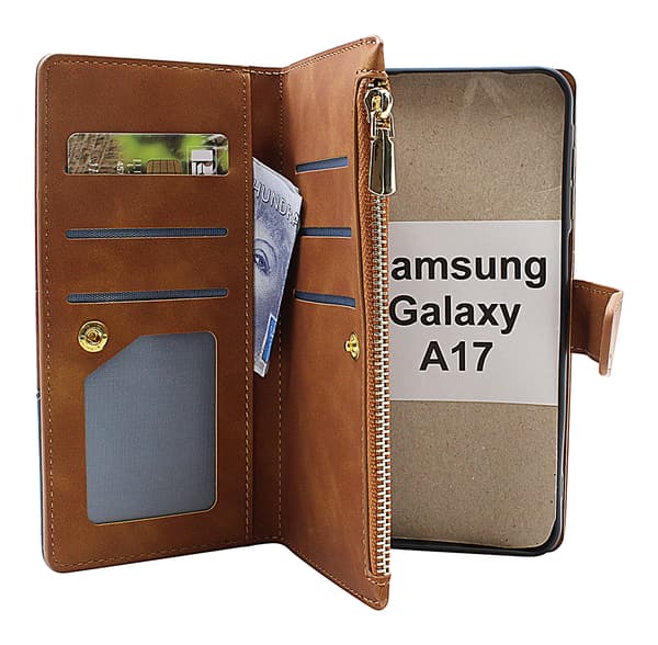 XL Samsung Galaxy A17 Lyx Plånboksfodral Marinblå