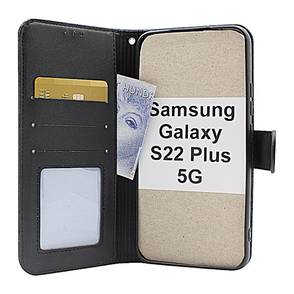 Flower Standcase Wallet Samsung Galaxy S22 Plus 5G Aqua