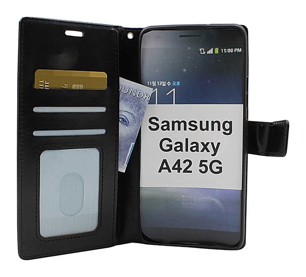 Crazy Horse Wallet Samsung Galaxy A42 5G (Svart) Brun