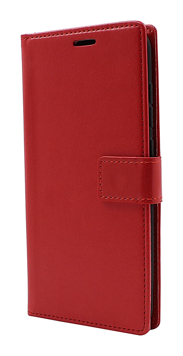 Crazy Horse Wallet Xiaomi Redmi Note 9 Röd
