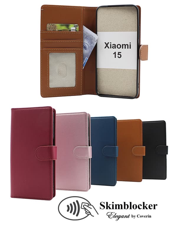 Skimblocker Xiaomi 15 Plånboksfodral Brun