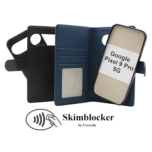 Skimblocker Google Pixel 9 Pro 5G Magnet Plånboksfodral Svart