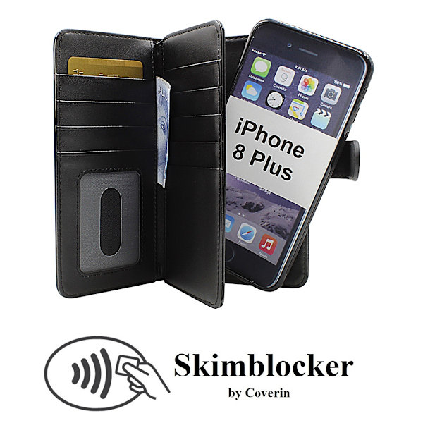 Skimblocker XL Magnet Wallet iPhone 6/7/8 Plus (Svart)