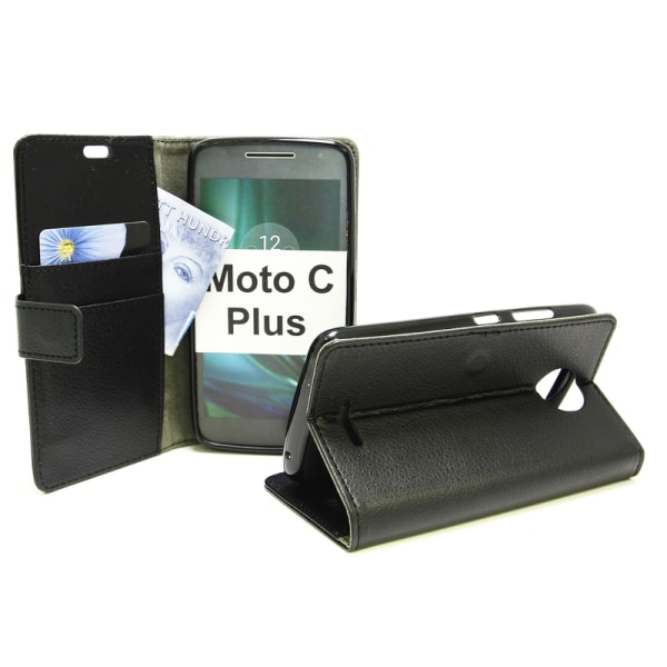 Standcase Wallet Moto C Plus Svart