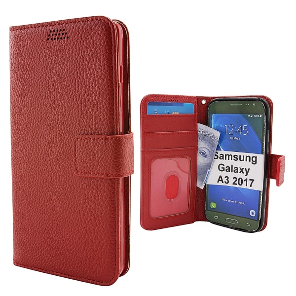New Standcase Wallet Samsung Galaxy A3 2017 (A320F) (Röd) Röd