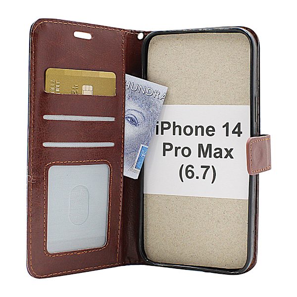 Crazy Horse Wallet iPhone 14 Pro Max (6.7) Grön