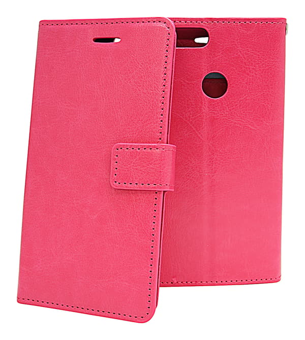 Crazy Horse Wallet Huawei P Smart Hotpink