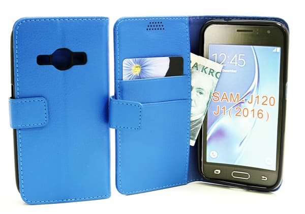 Standcase Wallet Samsung Galaxy J1 2016 (J120F) Blå
