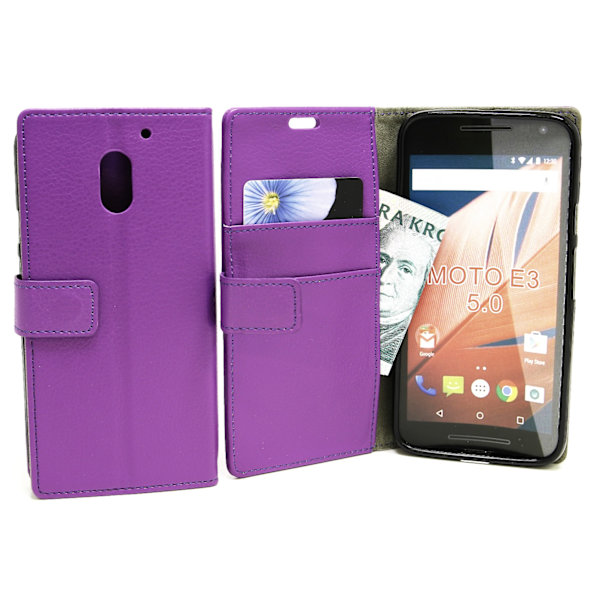 Standcase Wallet Lenovo Motorola Moto E3 / 3rd generation Lila