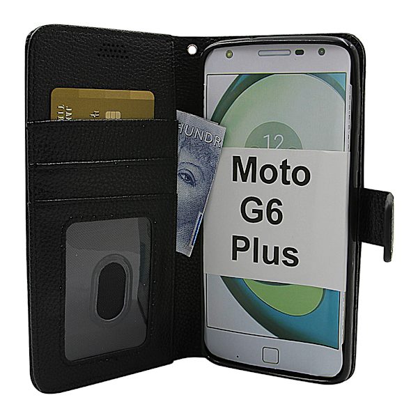 New Standcase Wallet Motorola Moto G6 Plus Svart