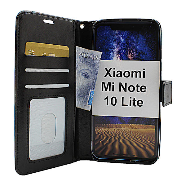 Crazy Horse Wallet Xiaomi Mi Note 10 Lite Svart
