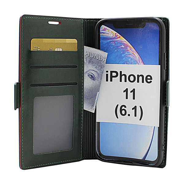 Lyx Standcase Wallet iPhone 11 (6.1) Grön