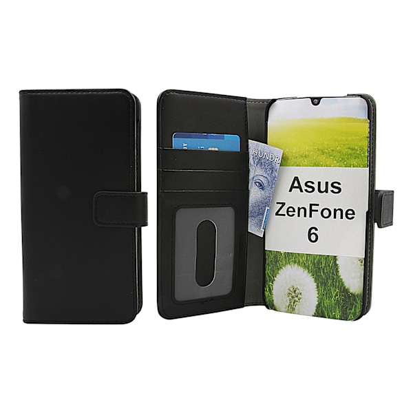 Skimblocker Magnet Wallet Asus ZenFone 6 (ZS630KL) Svart