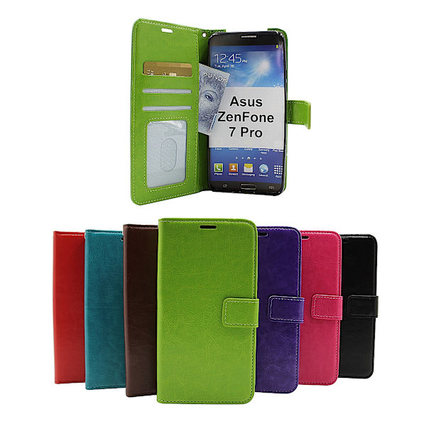 Crazy Horse Wallet Asus ZenFone 7 Pro (ZS671KS) (Svart) Röd