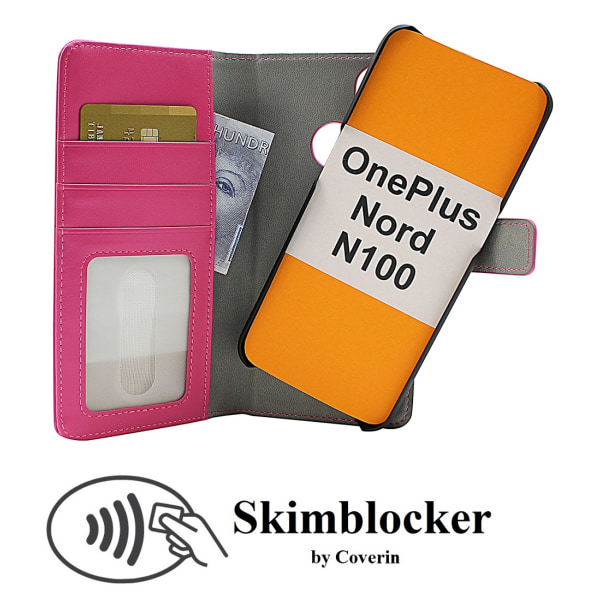 Skimblocker Magnet Fodral OnePlus Nord N100 Hotpink