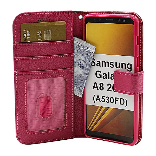 New Standcase Wallet Samsung Galaxy A8 2018 (A530FD) Hotpink