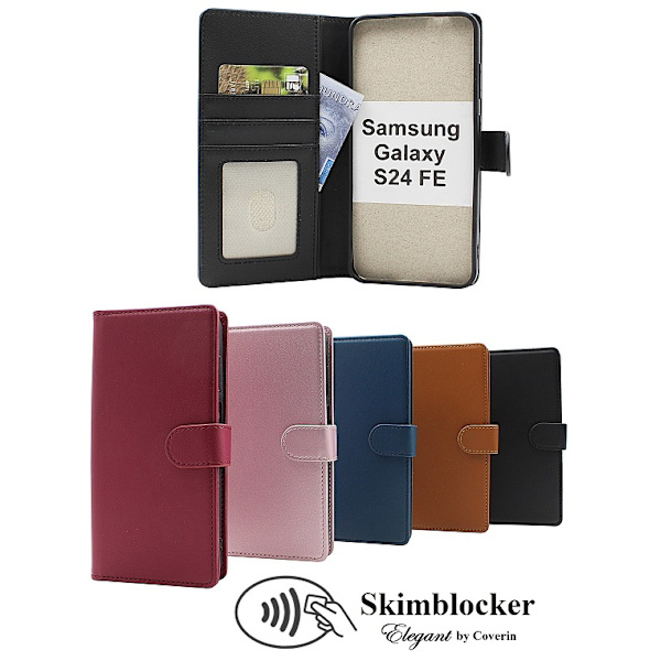 Skimblocker Samsung Galaxy S24 FE Plånboksfodral Brun