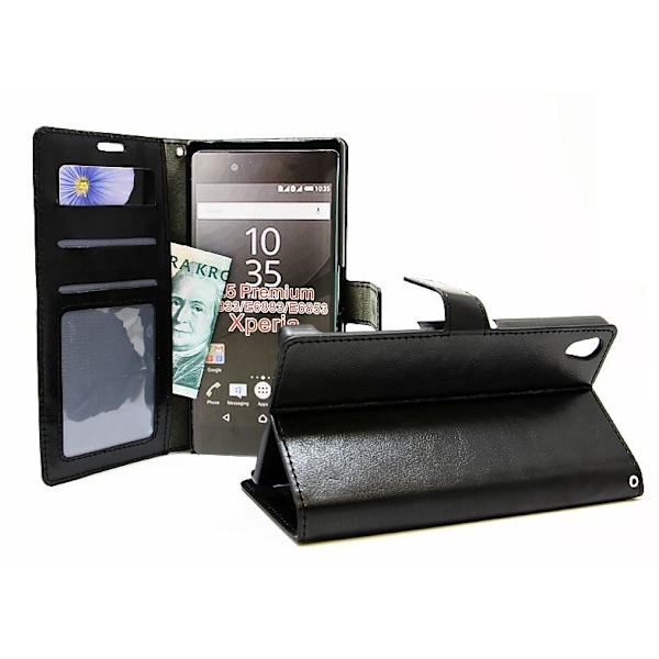Crazy Horse Wallet Sony Xperia Z5 Premium (E6853) Svart