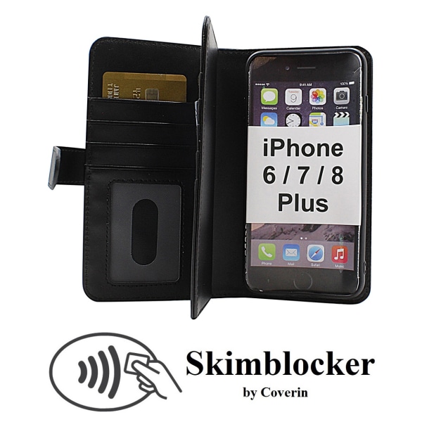 Skimblocker XL Wallet iPhone 6/7/8 Plus (Svart)