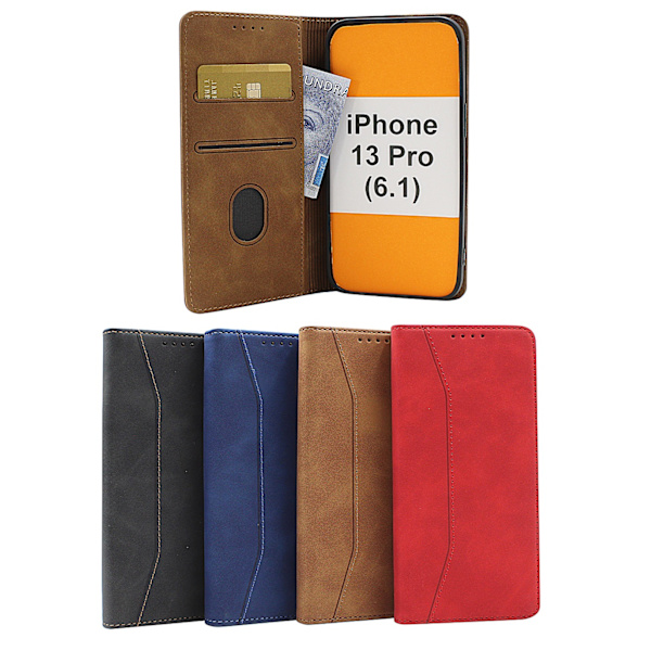 Fancy Standcase Wallet iPhone 13 Pro Blå