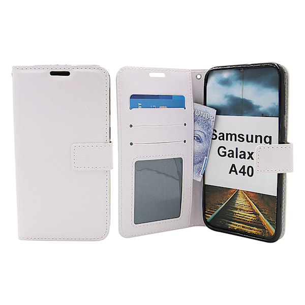 Crazy Horse Wallet Samsung Galaxy A40 (A405FN/DS) Vit