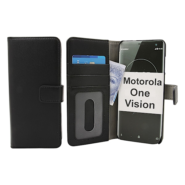 Skimblocker Magnet Wallet Motorola One Vision Svart