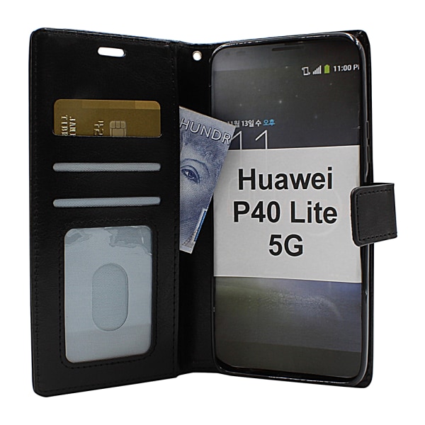 Crazy Horse Wallet Huawei P40 Lite 5G (Svart) Svart