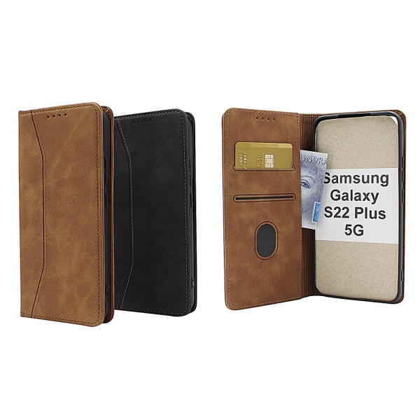 Fancy Standcase Wallet Samsung Galaxy S22 Plus 5G Brun