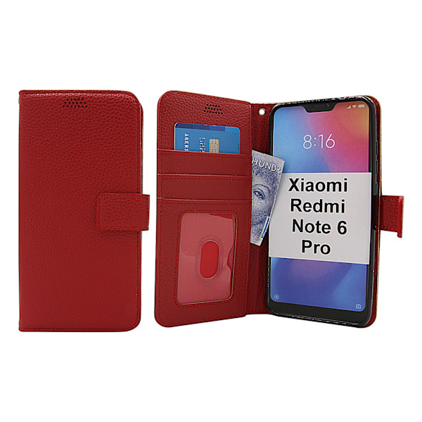 New Standcase Wallet Xiaomi Redmi Note 6 Pro Röd