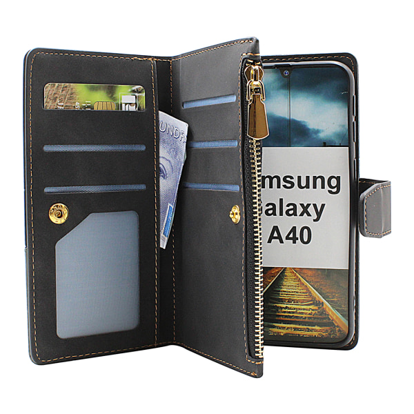 XL Standcase Lyxfodral Samsung Galaxy A40 (A405FN/DS) Vinröd