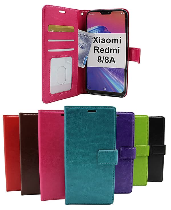 Crazy Horse Wallet Xiaomi Redmi 8/8A Grön
