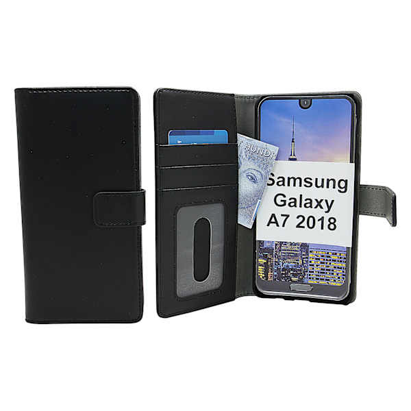 Skimblocker Magnet Wallet Samsung Galaxy A7 2018 (A750FN/DS) Svart