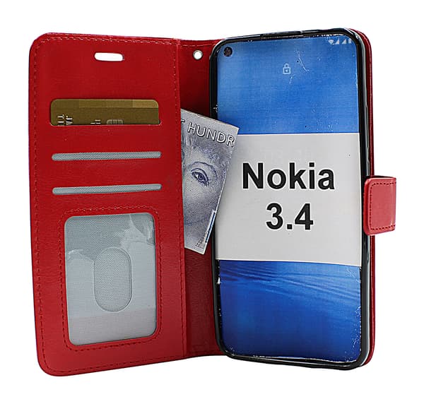 Crazy Horse Wallet Nokia 3.4 Brun