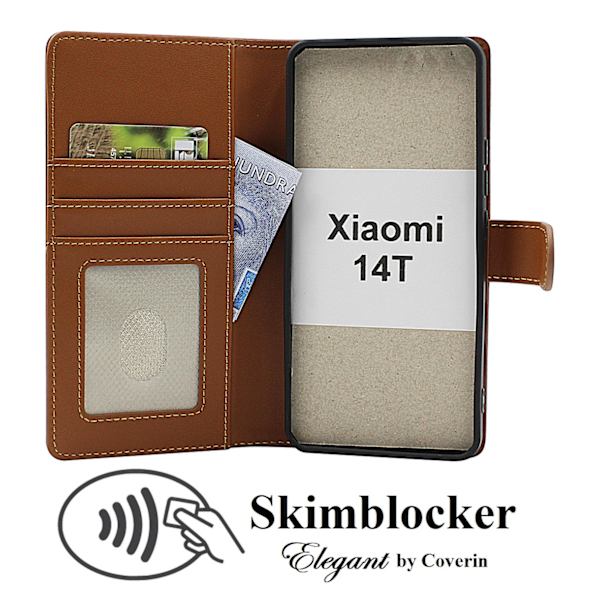 Skimblocker Xiaomi 14T 5G Plånboksfodral Brun