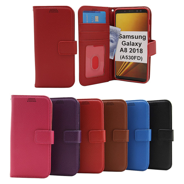 New Standcase Wallet Samsung Galaxy A8 2018 (A530FD) Svart