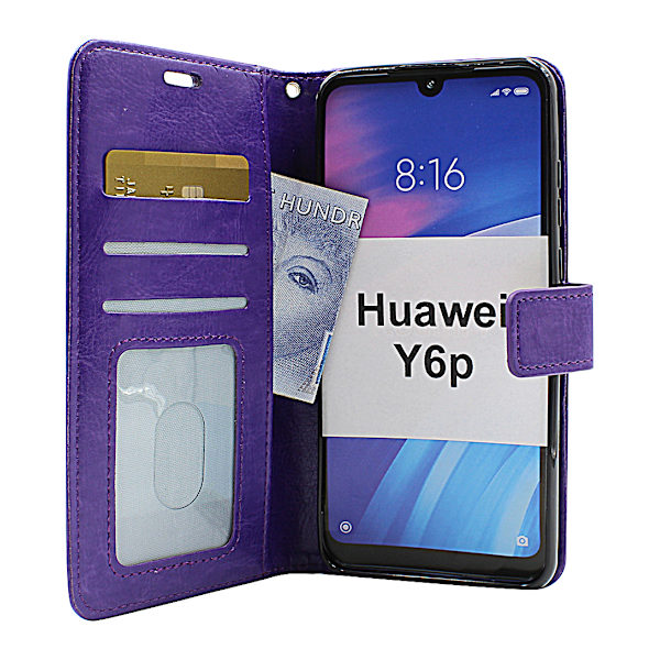 Crazy Horse Wallet Huawei Y6p (Svart) Svart