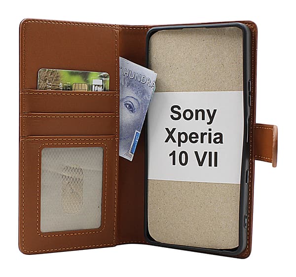 Skimblocker Sony Xperia 10 VII Plånboksfodral Brandy