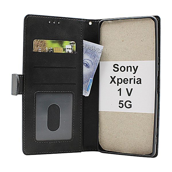Zipper Standcase Wallet Sony Xperia 1 V 5G (XQ-DQ72) Grå
