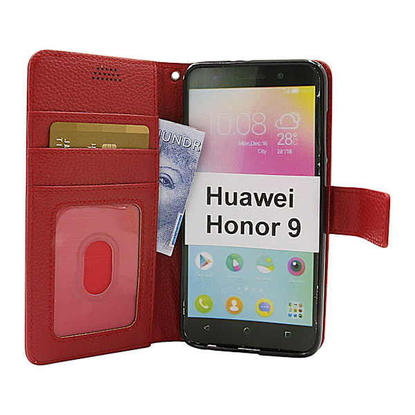 New Standcase Wallet Huawei Honor 9 (STF-L09) Röd